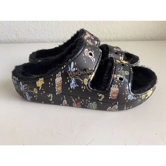 Vera Bradley Crocs Sandals Wizarding World Harry Potter‎ Fur Lined Slides Men 12